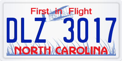 NC license plate DLZ3017