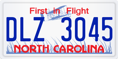 NC license plate DLZ3045