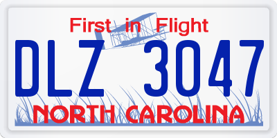 NC license plate DLZ3047