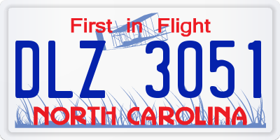 NC license plate DLZ3051