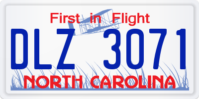 NC license plate DLZ3071