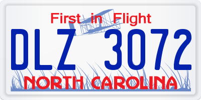 NC license plate DLZ3072