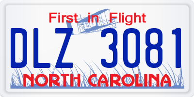 NC license plate DLZ3081