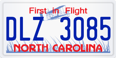 NC license plate DLZ3085