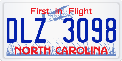 NC license plate DLZ3098