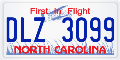 NC license plate DLZ3099