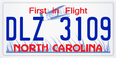 NC license plate DLZ3109