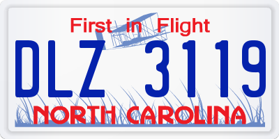 NC license plate DLZ3119