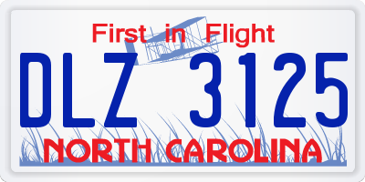NC license plate DLZ3125