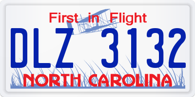 NC license plate DLZ3132