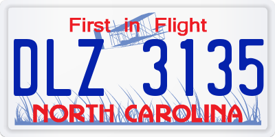 NC license plate DLZ3135
