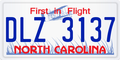 NC license plate DLZ3137