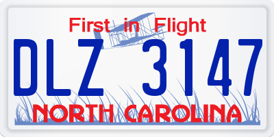 NC license plate DLZ3147