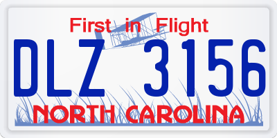NC license plate DLZ3156