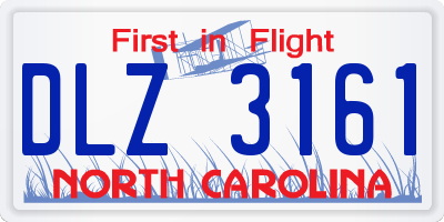 NC license plate DLZ3161