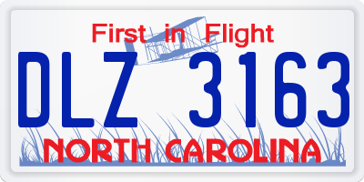 NC license plate DLZ3163