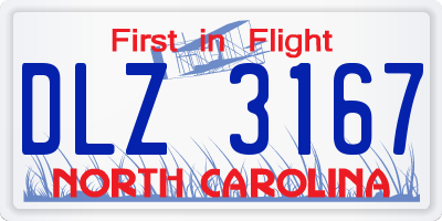 NC license plate DLZ3167