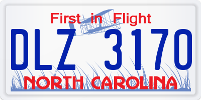 NC license plate DLZ3170