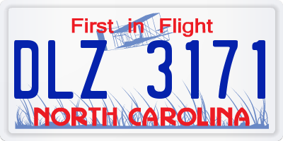 NC license plate DLZ3171