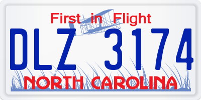 NC license plate DLZ3174
