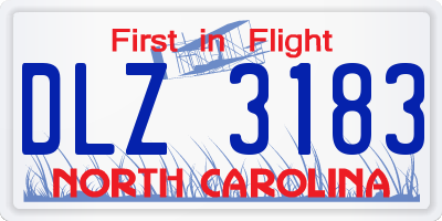 NC license plate DLZ3183