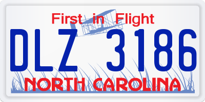 NC license plate DLZ3186