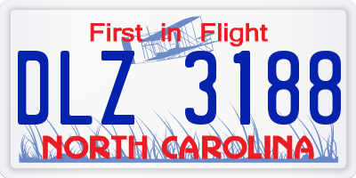 NC license plate DLZ3188
