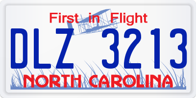 NC license plate DLZ3213