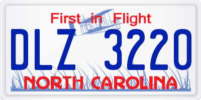 NC license plate DLZ3220