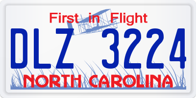 NC license plate DLZ3224