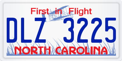 NC license plate DLZ3225
