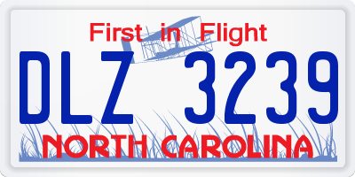 NC license plate DLZ3239