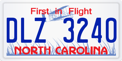 NC license plate DLZ3240
