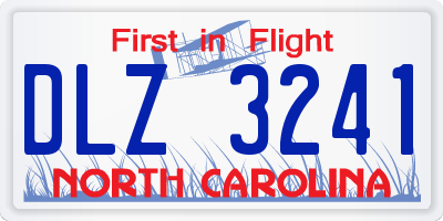 NC license plate DLZ3241
