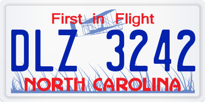 NC license plate DLZ3242