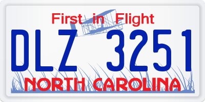 NC license plate DLZ3251