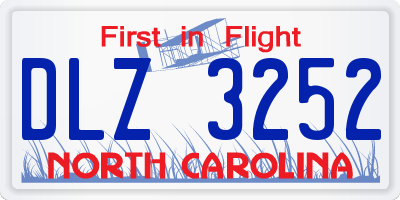 NC license plate DLZ3252