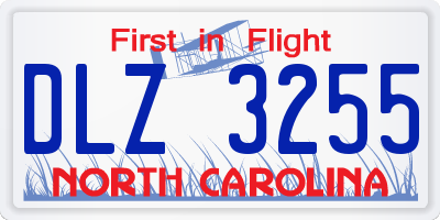 NC license plate DLZ3255