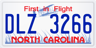 NC license plate DLZ3266