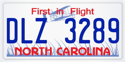 NC license plate DLZ3289