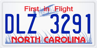NC license plate DLZ3291
