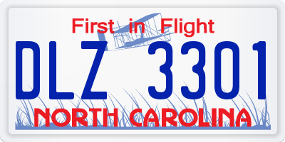 NC license plate DLZ3301