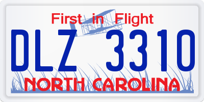 NC license plate DLZ3310