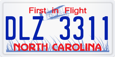 NC license plate DLZ3311