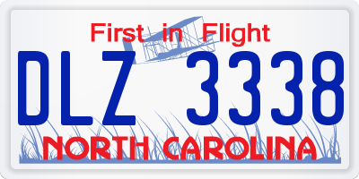 NC license plate DLZ3338