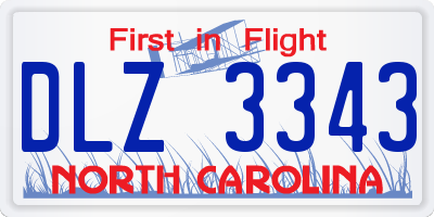 NC license plate DLZ3343