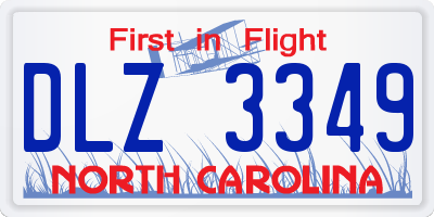 NC license plate DLZ3349