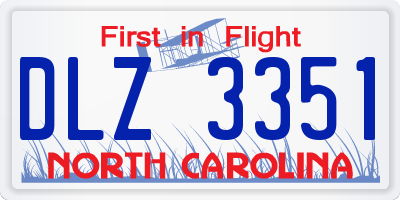 NC license plate DLZ3351