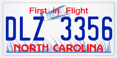 NC license plate DLZ3356