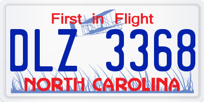NC license plate DLZ3368